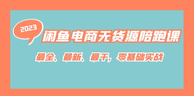 闲鱼电商无货源陪跑课，最全、最新、最干，零基础实战！-橙雨网赚